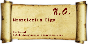 Noszticzius Olga névjegykártya